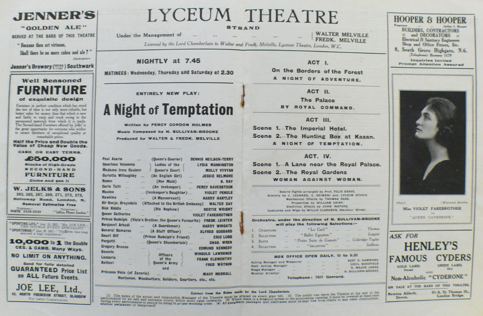 jessie belmore in a night of temptation 1923 programme